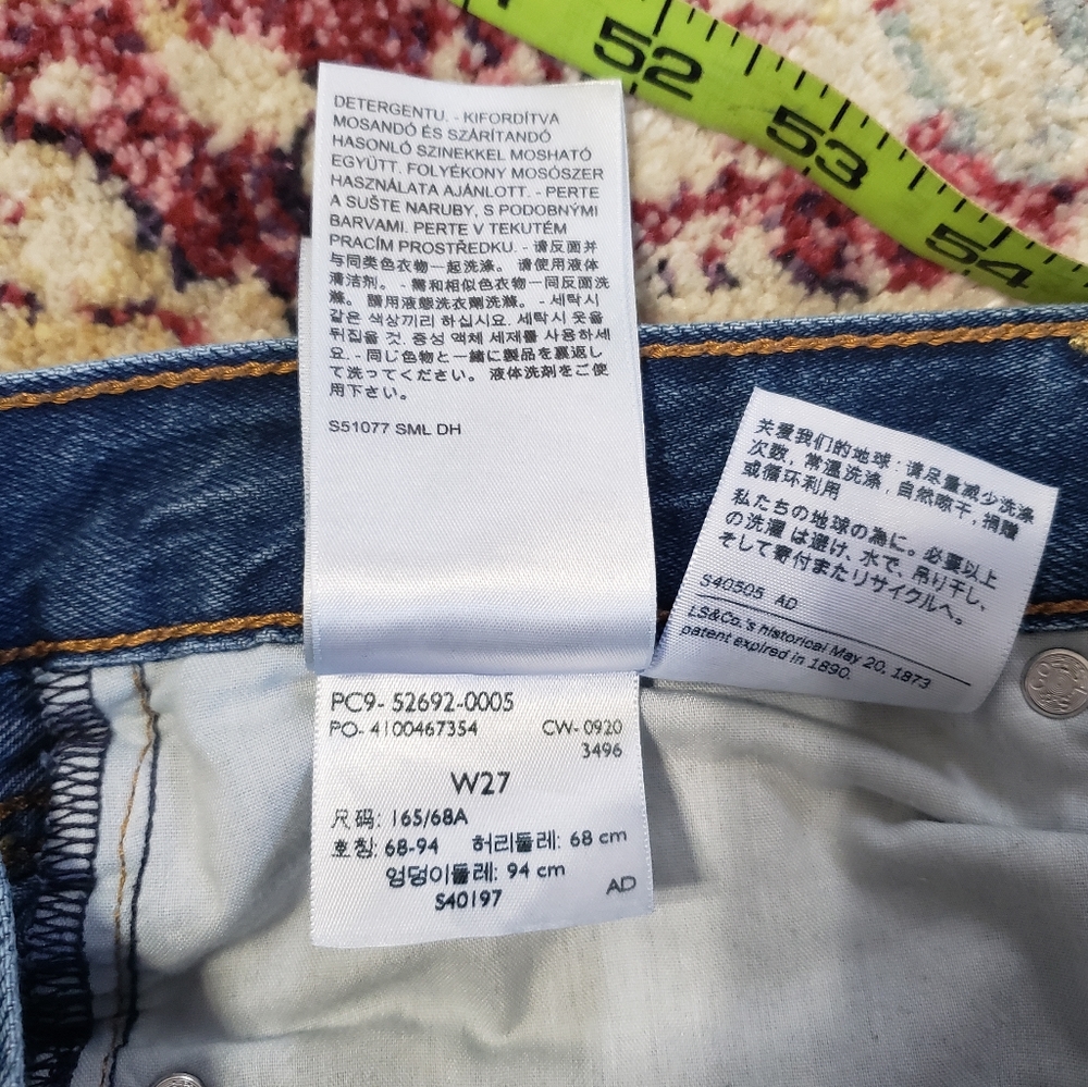 Levi's Premium Loose Taper Crop Jeans Blue Medium Wash Denim Size 27 - Picture 6 of 13